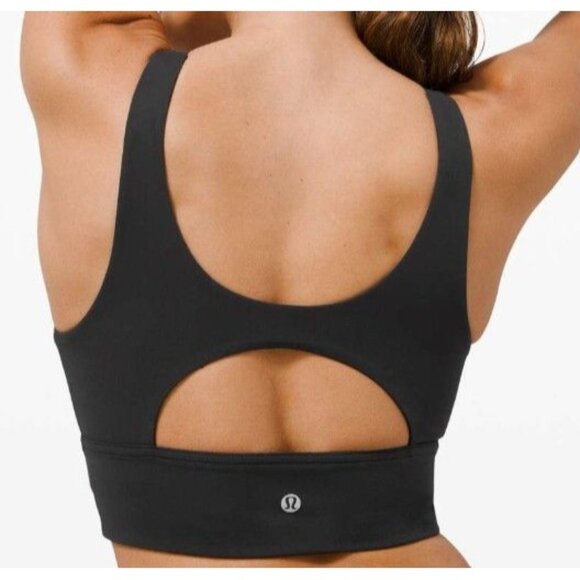 lululemon athletica Other - Lululemon Womens 6 Stronger As One Long Line Bra Medium Support C/D Cup in Black